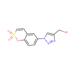 O=S1(=O)C=Cc2cc(-n3cc(CO)nn3)ccc2O1 ZINC000095582701