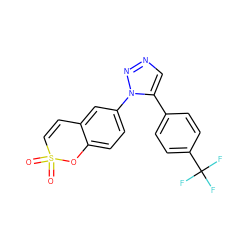 O=S1(=O)C=Cc2cc(-n3nncc3-c3ccc(C(F)(F)F)cc3)ccc2O1 ZINC000103241914