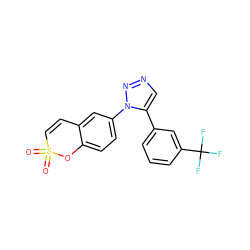 O=S1(=O)C=Cc2cc(-n3nncc3-c3cccc(C(F)(F)F)c3)ccc2O1 ZINC000103241912