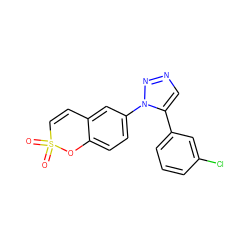 O=S1(=O)C=Cc2cc(-n3nncc3-c3cccc(Cl)c3)ccc2O1 ZINC000103251766