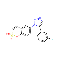 O=S1(=O)C=Cc2cc(-n3nncc3-c3cccc(F)c3)ccc2O1 ZINC000103241916