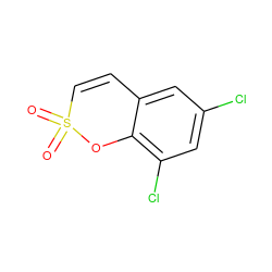 O=S1(=O)C=Cc2cc(Cl)cc(Cl)c2O1 ZINC000095584049