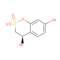 O=S1(=O)C[C@H](O)c2ccc(O)cc2O1 ZINC000096914365