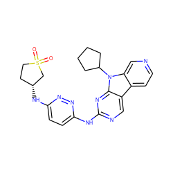 O=S1(=O)CC[C@@H](Nc2ccc(Nc3ncc4c5ccncc5n(C5CCCC5)c4n3)nn2)C1 ZINC000169706673