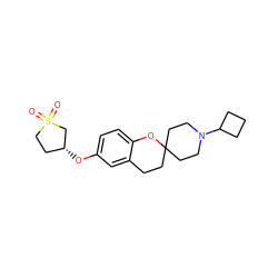 O=S1(=O)CC[C@@H](Oc2ccc3c(c2)CCC2(CCN(C4CCC4)CC2)O3)C1 ZINC000073224591