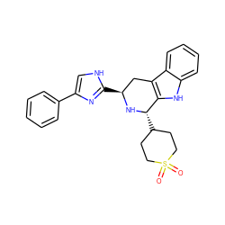 O=S1(=O)CCC([C@@H]2N[C@@H](c3nc(-c4ccccc4)c[nH]3)Cc3c2[nH]c2ccccc32)CC1 ZINC000084671841