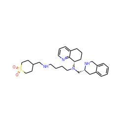 O=S1(=O)CCC(CNCCCCN(C[C@H]2Cc3ccccc3CN2)[C@H]2CCCc3cccnc32)CC1 ZINC001772604776