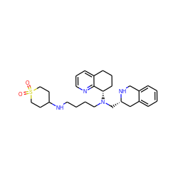 O=S1(=O)CCC(NCCCCN(C[C@H]2Cc3ccccc3CN2)[C@H]2CCCc3cccnc32)CC1 ZINC001772588970