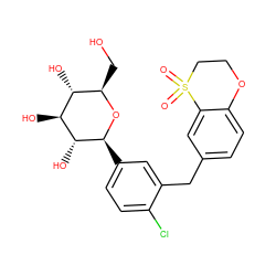 O=S1(=O)CCOc2ccc(Cc3cc([C@@H]4O[C@H](CO)[C@@H](O)[C@H](O)[C@H]4O)ccc3Cl)cc21 ZINC000142341254