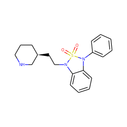 O=S1(=O)N(CC[C@@H]2CCCNC2)c2ccccc2N1c1ccccc1 ZINC000072120306