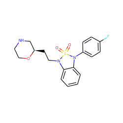 O=S1(=O)N(CC[C@@H]2CNCCO2)c2ccccc2N1c1ccc(F)cc1 ZINC000072120634