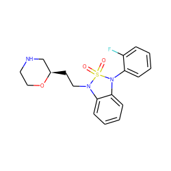 O=S1(=O)N(CC[C@@H]2CNCCO2)c2ccccc2N1c1ccccc1F ZINC000072116474