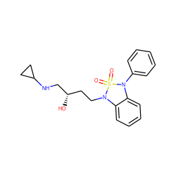 O=S1(=O)N(CC[C@H](O)CNC2CC2)c2ccccc2N1c1ccccc1 ZINC000049034388