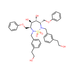 O=S1(=O)N(Cc2cccc(CCO)c2)[C@@H](COc2ccccc2)[C@@H](O)[C@H](O)[C@H](COc2ccccc2)N1Cc1cccc(CCO)c1 ZINC000029411961