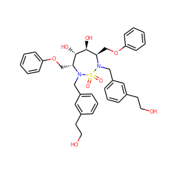 O=S1(=O)N(Cc2cccc(CCO)c2)[C@H](COc2ccccc2)[C@H](O)[C@@H](O)[C@@H](COc2ccccc2)N1Cc1cccc(CCO)c1 ZINC000027329575