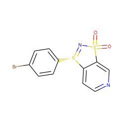 O=S1(=O)N=[S@@](c2ccc(Br)cc2)c2ccncc21 ZINC000095562310