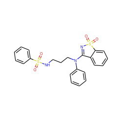 O=S1(=O)N=C(N(CCCNS(=O)(=O)c2ccccc2)c2ccccc2)c2ccccc21 ZINC000064549798