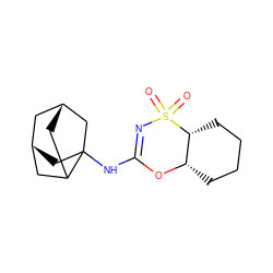 O=S1(=O)N=C(NC23C[C@@H]4CC2C[C@H](C4)C3)O[C@H]2CCCC[C@H]21 ZINC000101690782