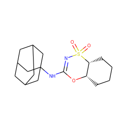 O=S1(=O)N=C(NC23CC4CC(CC(C4)C2)C3)O[C@H]2CCCC[C@H]21 ZINC000096273945