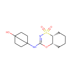 O=S1(=O)N=C(NC23CCC(O)(CC2)CC3)O[C@H]2CCCC[C@H]21 ZINC000096273946