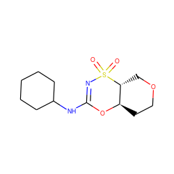 O=S1(=O)N=C(NC2CCCCC2)O[C@@H]2CCOC[C@H]21 ZINC000096273970
