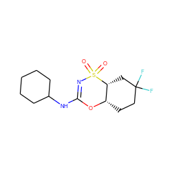 O=S1(=O)N=C(NC2CCCCC2)O[C@H]2CCC(F)(F)C[C@H]21 ZINC000096273972