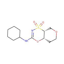 O=S1(=O)N=C(NC2CCCCC2)O[C@H]2CCOC[C@H]21 ZINC000096273971