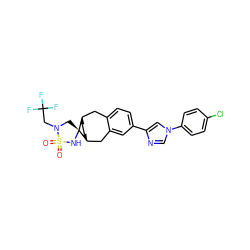 O=S1(=O)N[C@]2(CN1CC(F)(F)F)[C@H]1CC[C@@H]2Cc2cc(-c3cn(-c4ccc(Cl)cc4)cn3)ccc2C1 ZINC000049881571