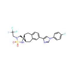 O=S1(=O)N[C@]2(CN1CC(F)(F)F)[C@H]1CC[C@@H]2Cc2cc(-c3cn(-c4ccc(F)cc4)cn3)ccc2C1 ZINC000040394466