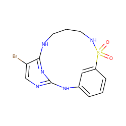 O=S1(=O)NCCCNc2nc(ncc2Br)Nc2cccc1c2 ZINC000003942821