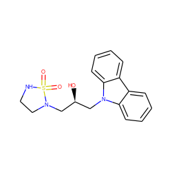 O=S1(=O)NCCN1C[C@@H](O)Cn1c2ccccc2c2ccccc21 ZINC000653775510