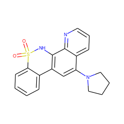 O=S1(=O)Nc2c(cc(N3CCCC3)c3cccnc23)-c2ccccc21 ZINC000205634120