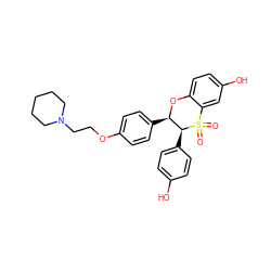 O=S1(=O)c2cc(O)ccc2O[C@H](c2ccc(OCCN3CCCCC3)cc2)[C@@H]1c1ccc(O)cc1 ZINC000013560492