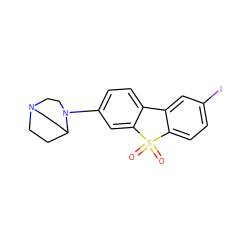 O=S1(=O)c2ccc(I)cc2-c2ccc(N3CCN4CCC3CC4)cc21 ZINC000169308808