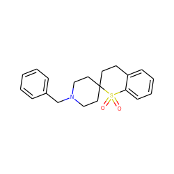 O=S1(=O)c2ccccc2CCC12CCN(Cc1ccccc1)CC2 ZINC000013779399