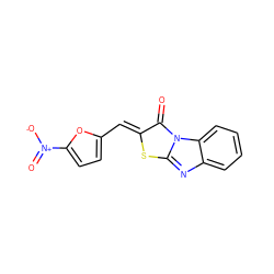 O=c1/c(=C/c2ccc([N+](=O)[O-])o2)sc2nc3ccccc3n12 ZINC000000111131