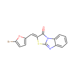 O=c1/c(=C/c2ccc(Br)o2)sc2nc3ccccc3n12 ZINC000033555300