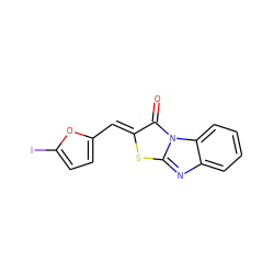 O=c1/c(=C/c2ccc(I)o2)sc2nc3ccccc3n12 ZINC000004550609