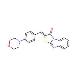 O=c1/c(=C/c2ccc(N3CCOCC3)cc2)sc2nc3ccccc3n12 ZINC000012360468