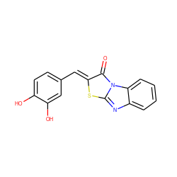 O=c1/c(=C/c2ccc(O)c(O)c2)sc2nc3ccccc3n12 ZINC000000111119