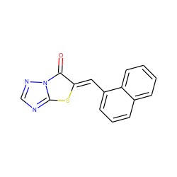 O=c1/c(=C/c2cccc3ccccc23)sc2ncnn12 ZINC000000208331