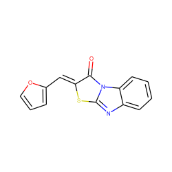 O=c1/c(=C/c2ccco2)sc2nc3ccccc3n12 ZINC000000080116