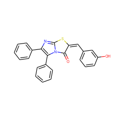 O=c1/c(=C\c2cccc(O)c2)sc2nc(-c3ccccc3)c(-c3ccccc3)n12 ZINC000013750538