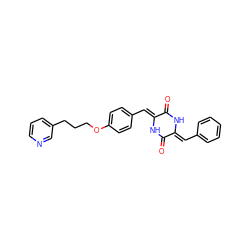 O=c1[nH]/c(=C\c2ccc(OCCCc3cccnc3)cc2)c(=O)[nH]/c1=C\c1ccccc1 ZINC000013817055