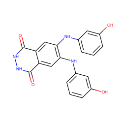 O=c1[nH][nH]c(=O)c2cc(Nc3cccc(O)c3)c(Nc3cccc(O)c3)cc12 ZINC000073169910
