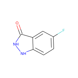 O=c1[nH][nH]c2ccc(F)cc12 ZINC000014983573