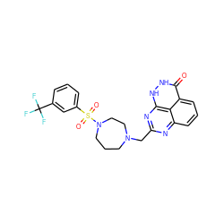 O=c1[nH][nH]c2nc(CN3CCCN(S(=O)(=O)c4cccc(C(F)(F)F)c4)CC3)nc3cccc1c32 ZINC000059277939