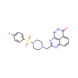 O=c1[nH][nH]c2nc(CN3CCN(S(=O)(=O)c4ccc(Cl)cc4)CC3)nc3cccc1c32 ZINC000059278660