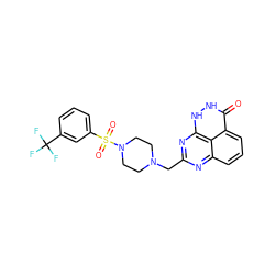 O=c1[nH][nH]c2nc(CN3CCN(S(=O)(=O)c4cccc(C(F)(F)F)c4)CC3)nc3cccc1c32 ZINC000059278658