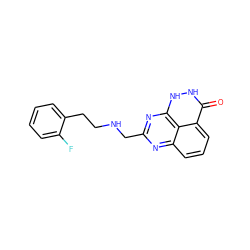 O=c1[nH][nH]c2nc(CNCCc3ccccc3F)nc3cccc1c32 ZINC000059276427